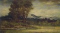 Landschaft mit Teich Tonalist George Inness